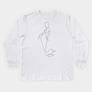 Pisces Celestial Line Art Kids Long Sleeve T-Shirt